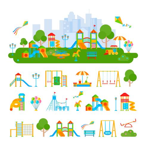 Childrens Playground Constructor Composition vector