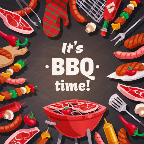 Fondo de tiempo de barbacoa BBQ vector