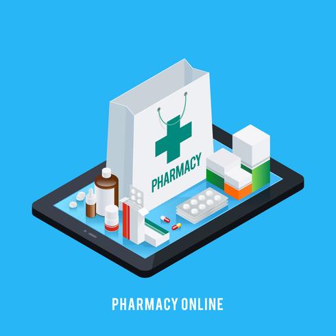Tablet Pharmacy Online Concept vector
