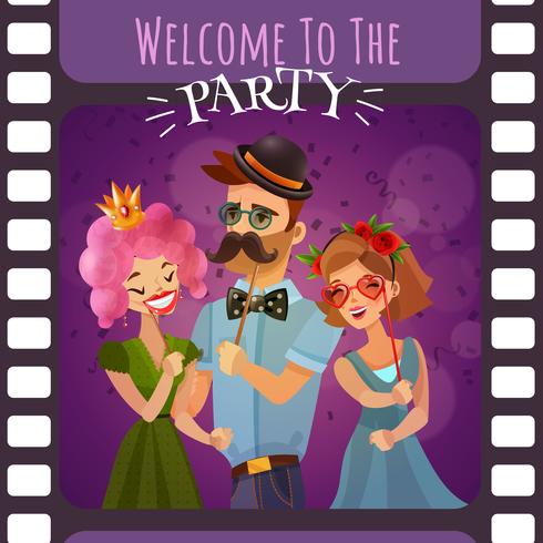 Frame Of Photographic Film With Party Invitation vector