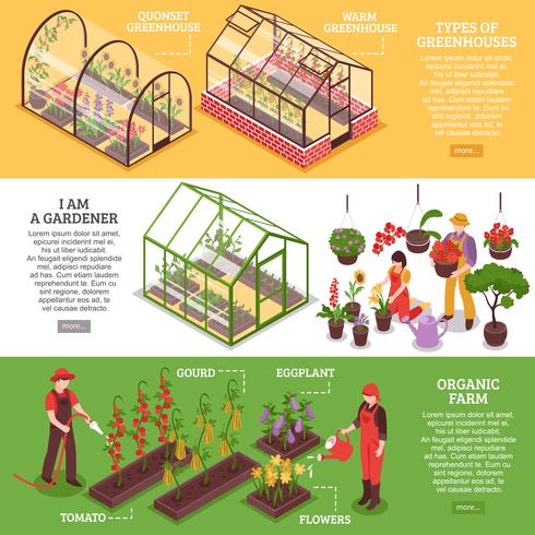 Greenhouse Banner Set vector