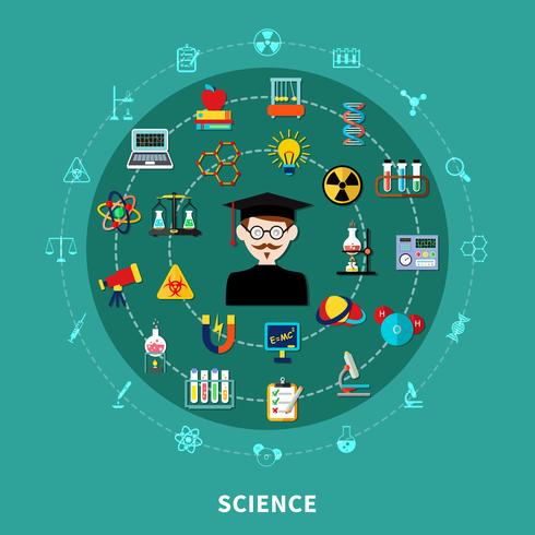 Diagrama circular de la ciencia vector