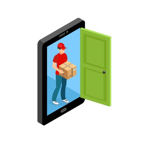 Delivery Door Screen Concept vector