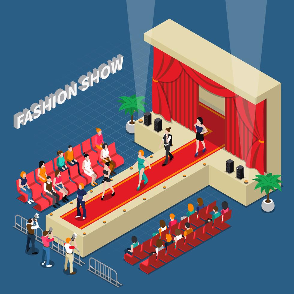 Fashion Show Isometric Composition 482173 Vector Art at Vecteezy