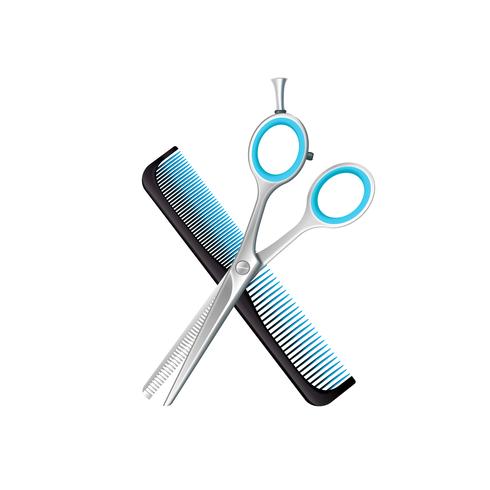 Crossed Comb And Scissors Composition vector