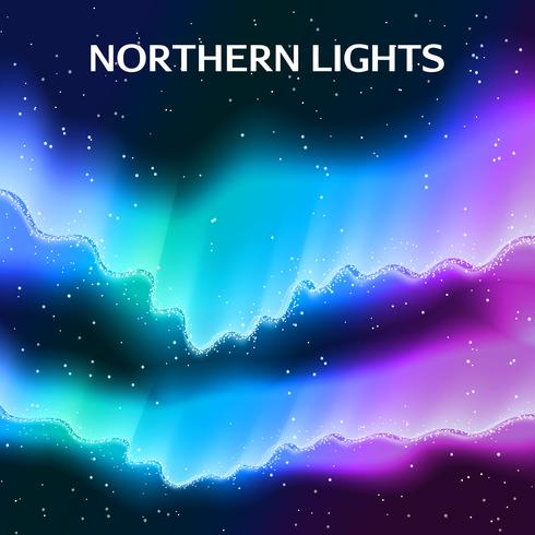 Starry Northern Lights Background vector