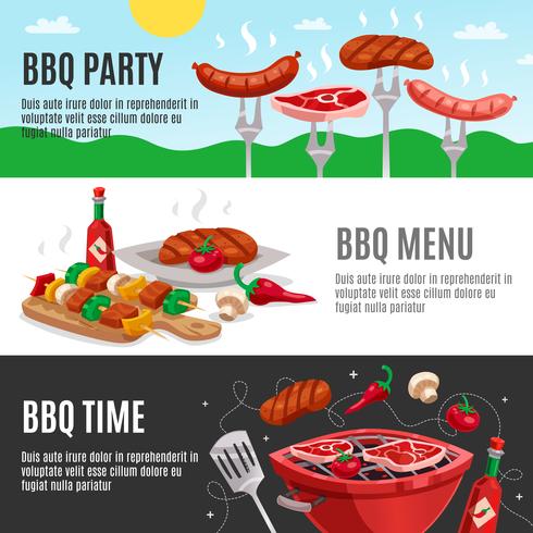 Barbecue Menu Banners Set vector