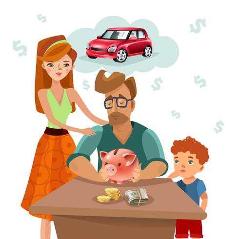 Family Budget Finance Plan Flat Poster  vector