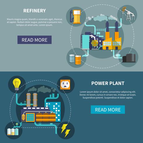 Disposición de refinería y planta de energía. vector