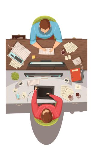 Business Meeting Top View Design Concept  vector