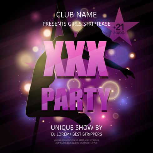 Strip Club Party Poster  vector