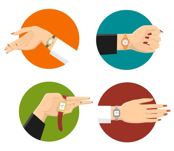 Women Wrist Watches Design Concept vector