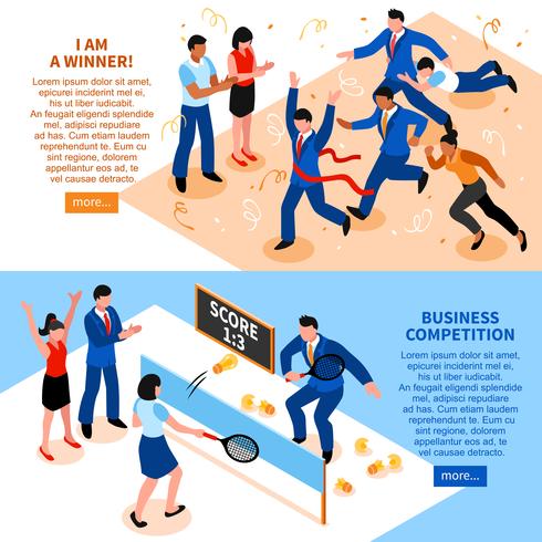 Competition Business Horizontal Banner Set vector