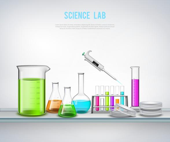 Chemical Equipment On Shelve Composition vector