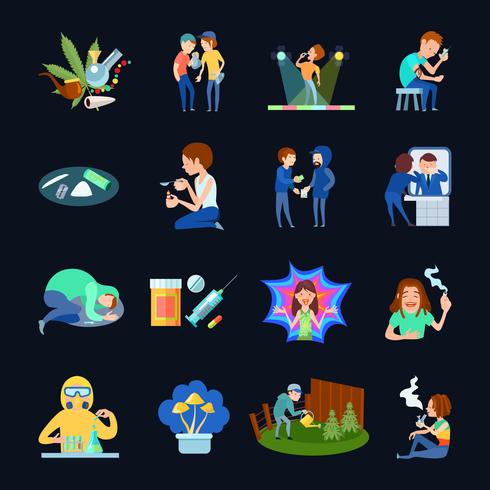 Substance Use Images Set vector