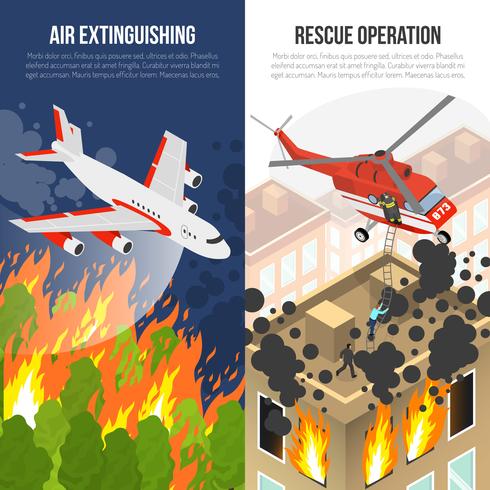 Banners verticales de bomberos vector