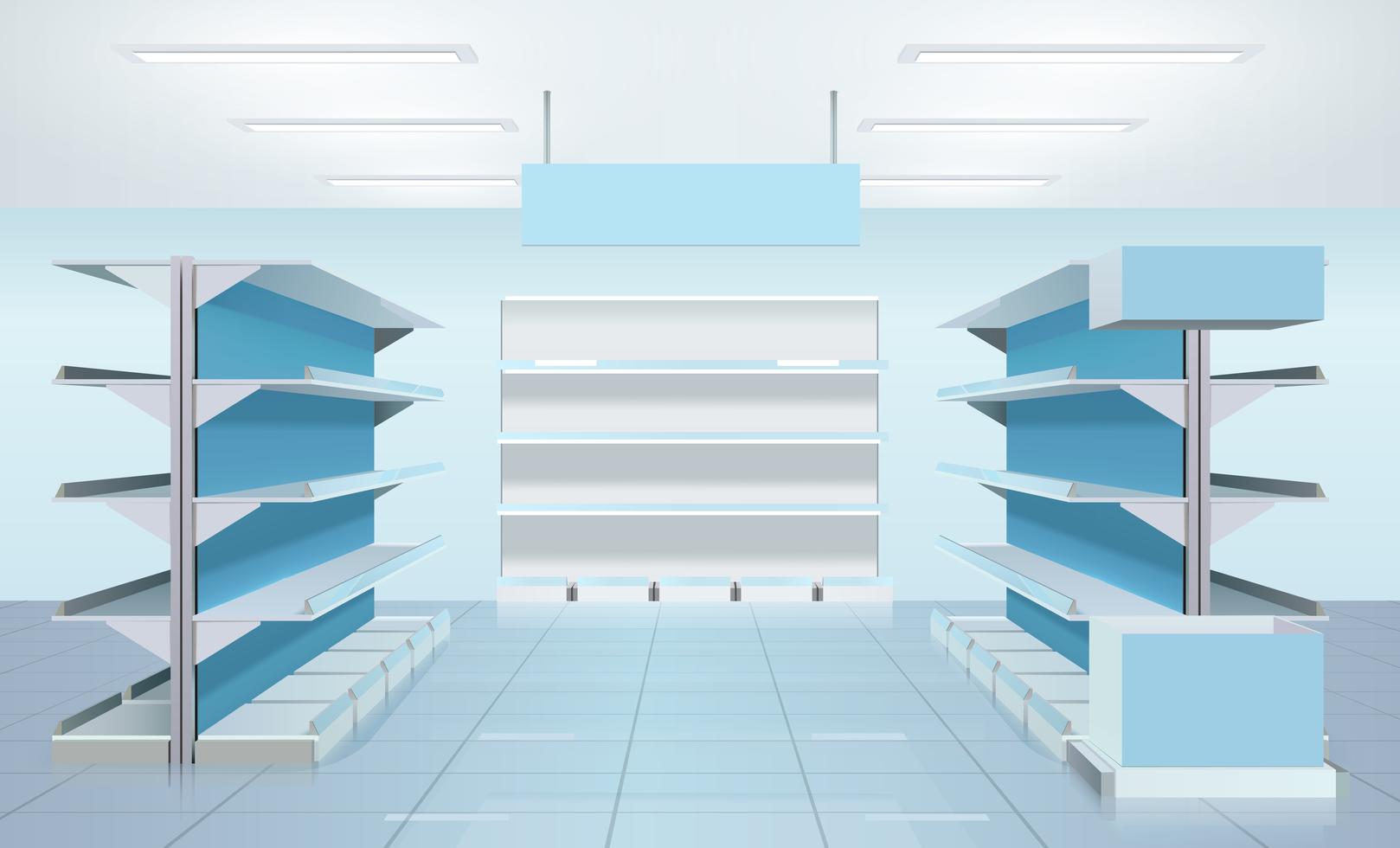 Empty Supermarket Shelves Design 482371 Vector Art at Vecteezy