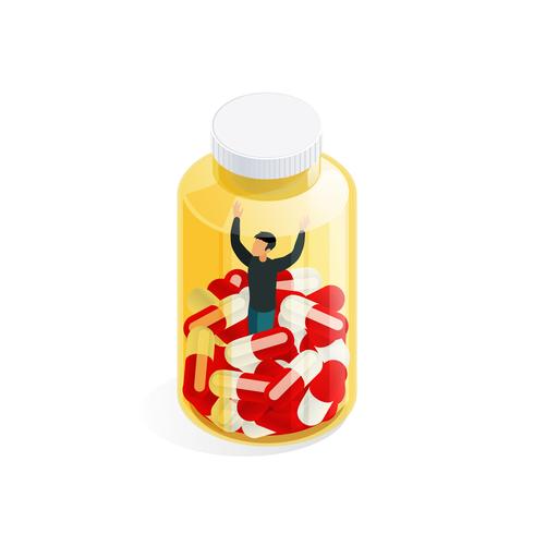 Human In Vial Concept vector