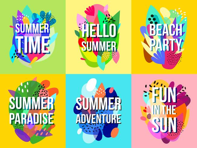 Bright Abstract Summer Sale Banners Collection  vector