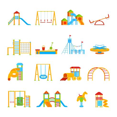 Playground Equipment Icon Set vector