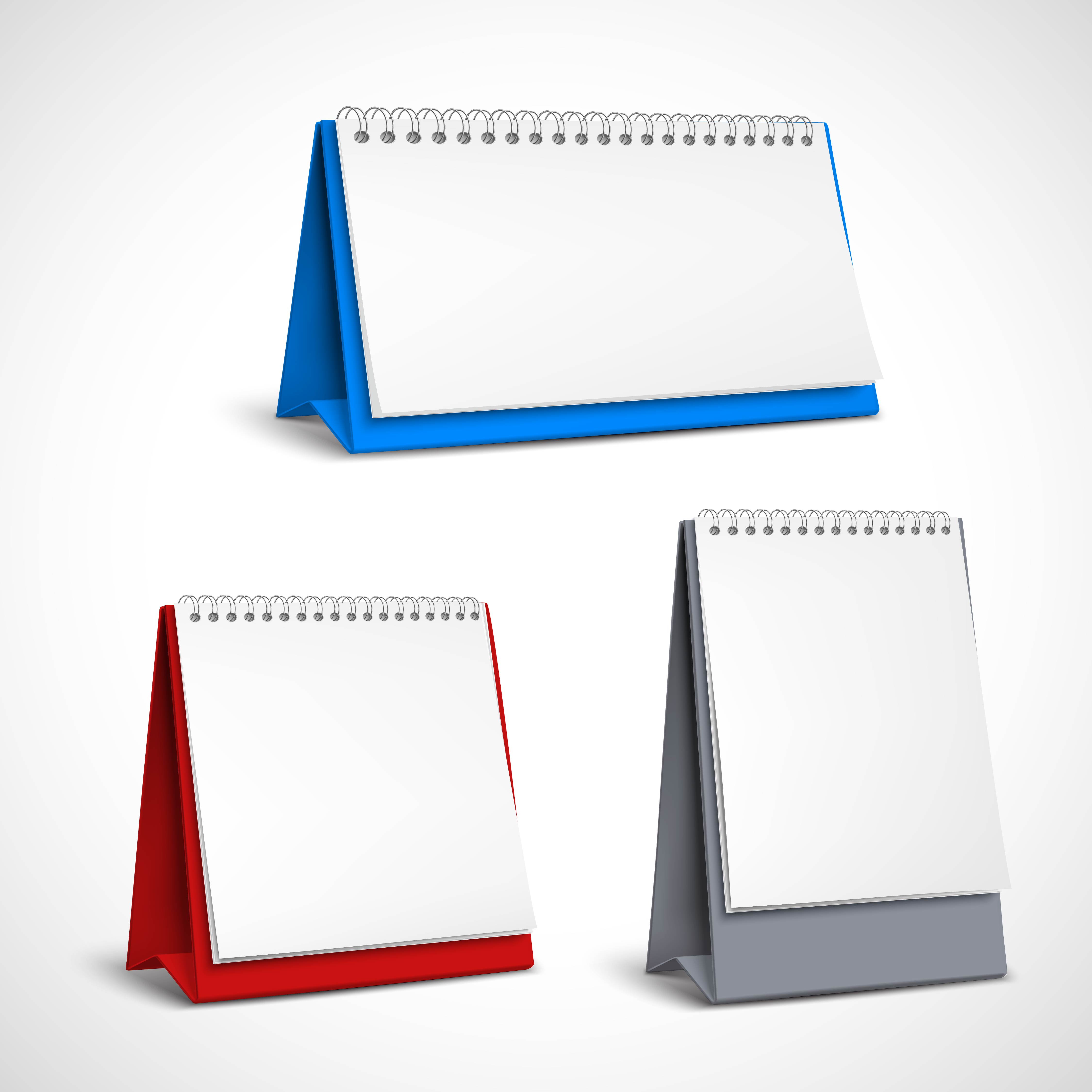 Blank Table Spiral Calendars Set 482468 Vector Art at Vecteezy