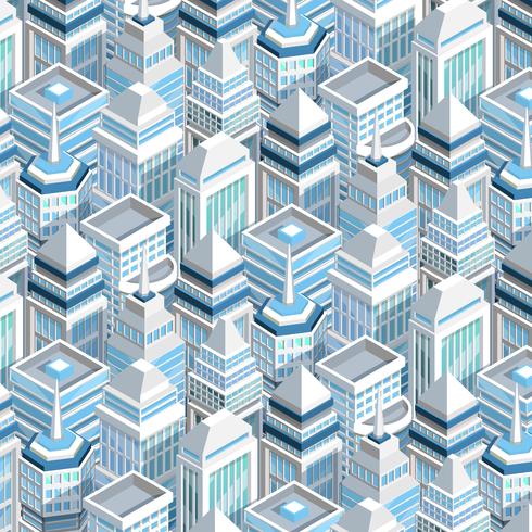 City Buildings Seamless Pattern vector