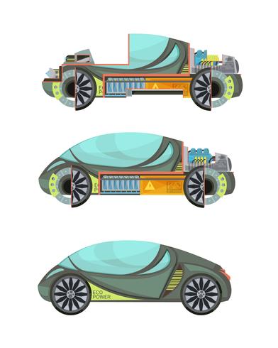 Electro Cars Set vector