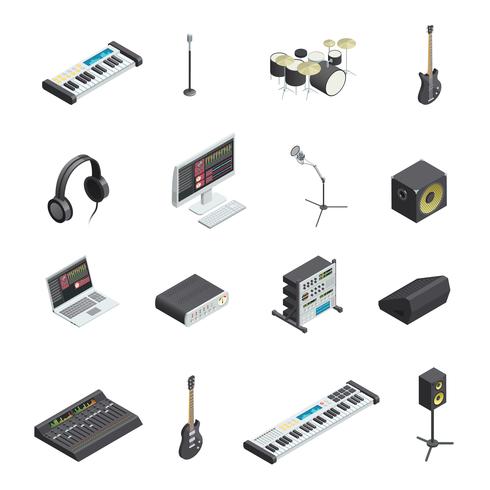 Music Studio Elements Set vector