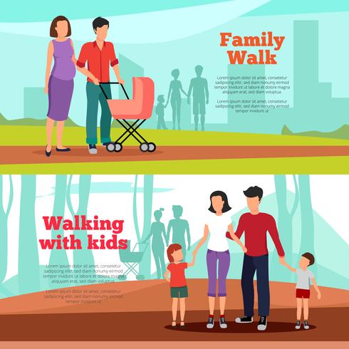 Family Banners Set vector