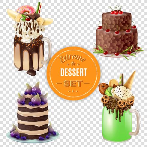 Postre Extremo Combos Transparente Conjunto vector