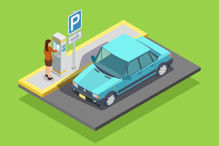 Parking Isometric Template vector