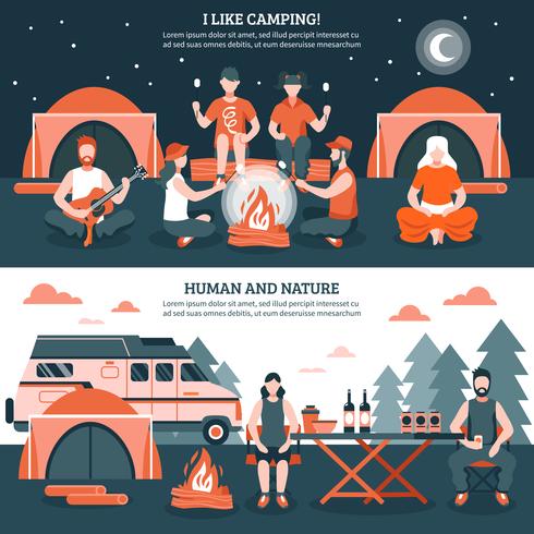 Camping In The Wild Banners vector