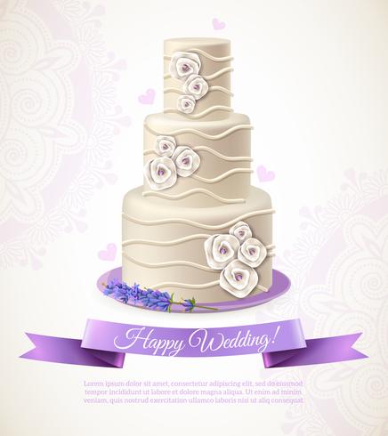 Ilustración de pastel de boda vector