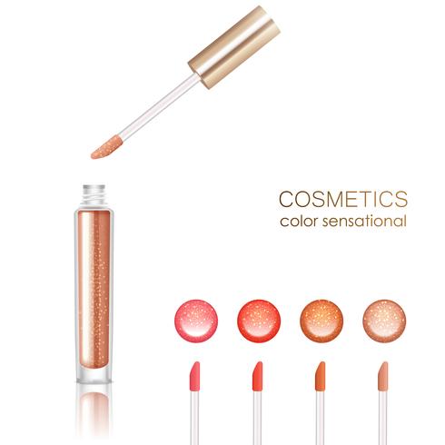 Conjunto de brillo de labios vector