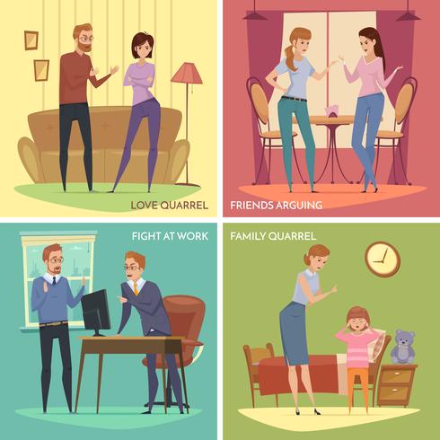 Colorful Quarrel Concept vector