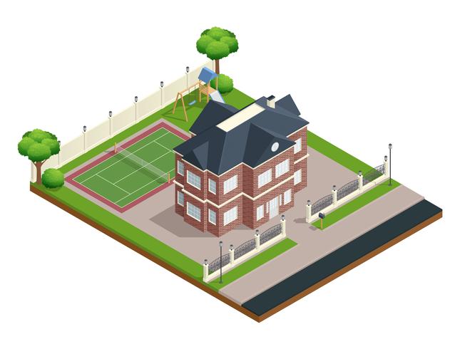 Composición de la casa suburbana vector