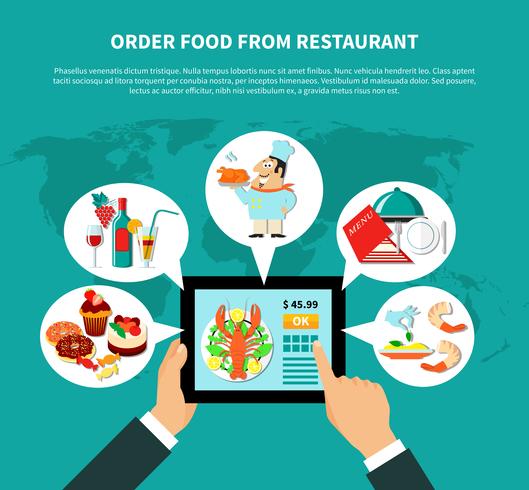 Online Ordering Food Concept vector