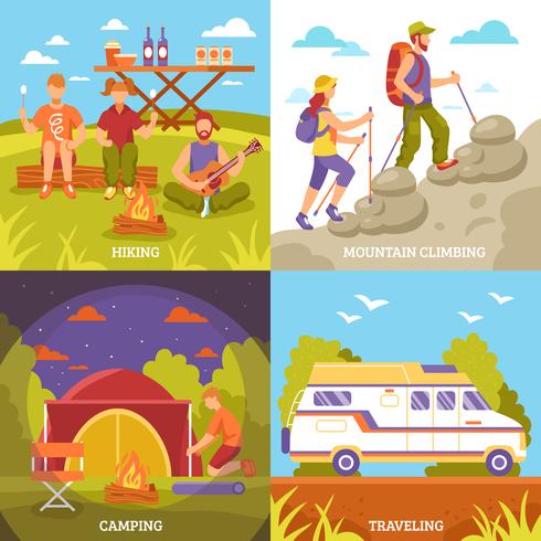 Outdoor Recreation Compositions Set vector