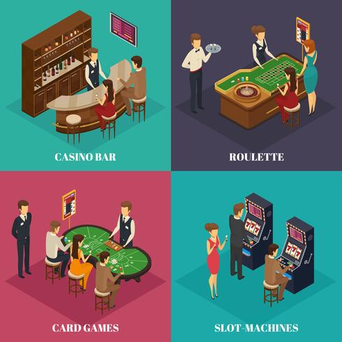 Casino Isometric Composition vector