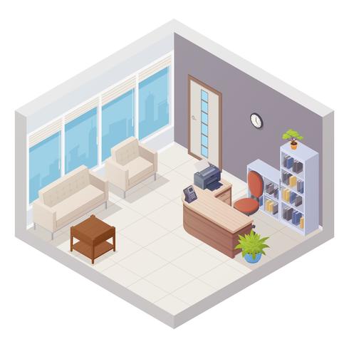Isometric Office Interior vector