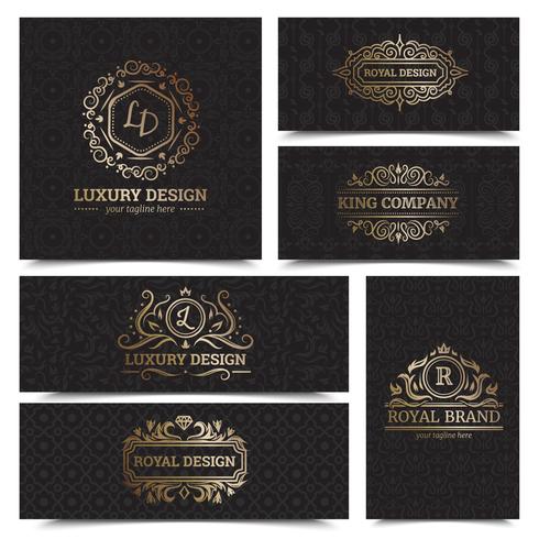 Luxury Products Labels Design Set vector