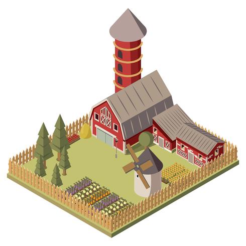 Farm Isometric Design vector