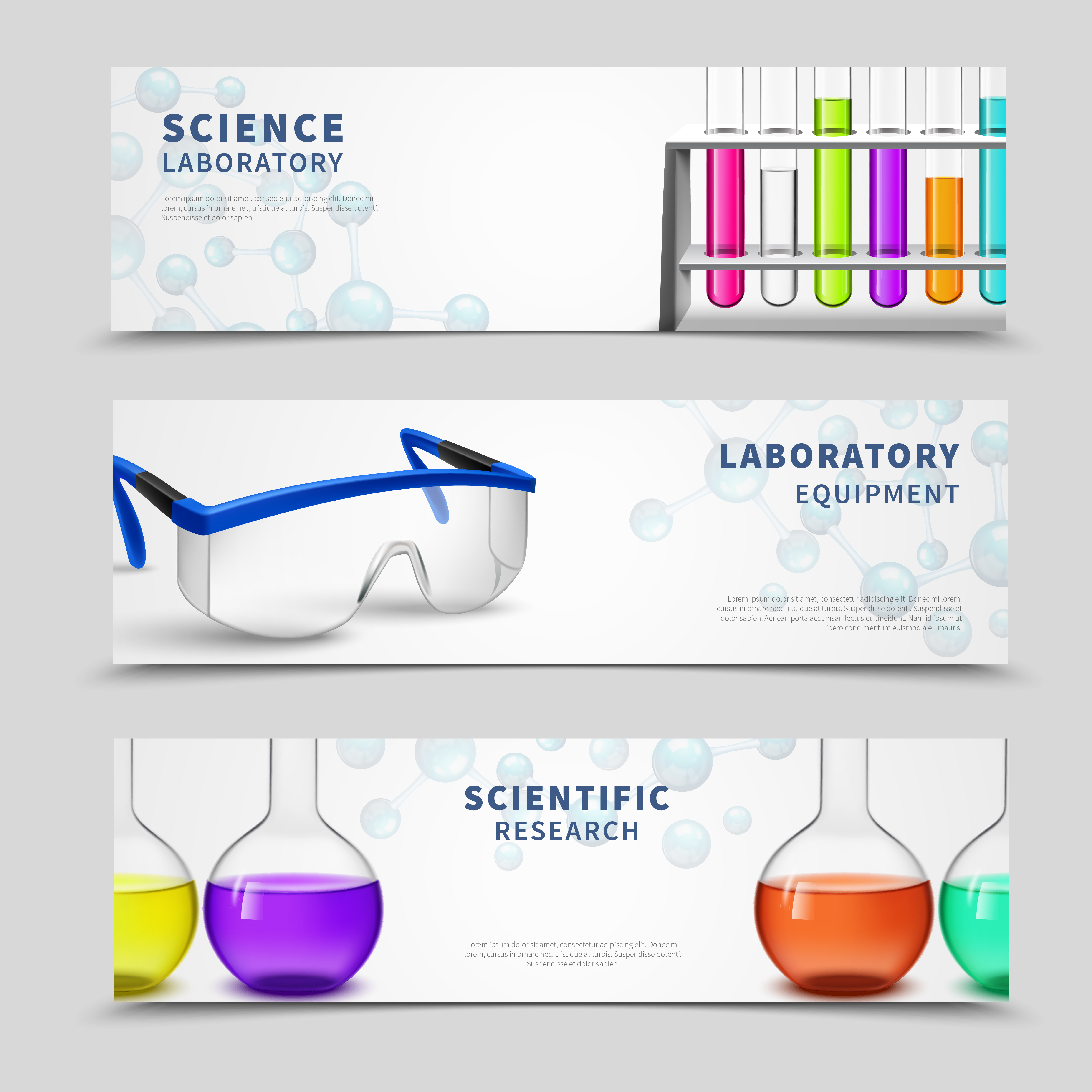 Laboratory Science Banners Set 482830 Vector Art at Vecteezy