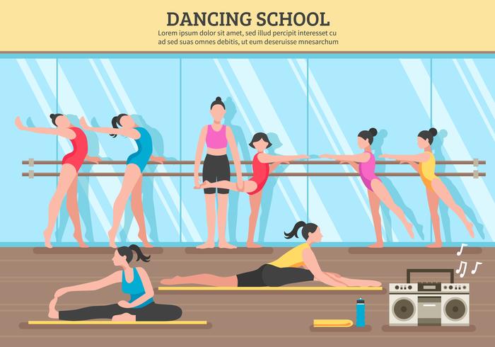 Escuela de baile ilustración plana vector