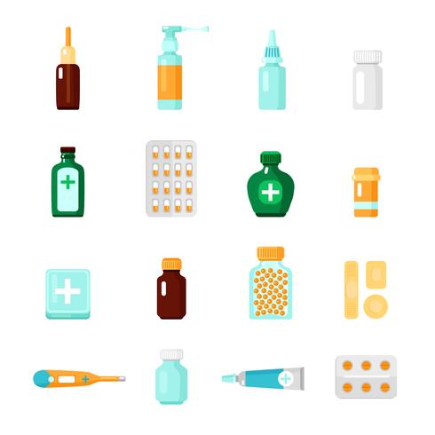 Conjunto de iconos de medicamentos vector