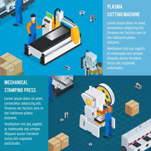 Mechanical Factory Horizontal Banners vector