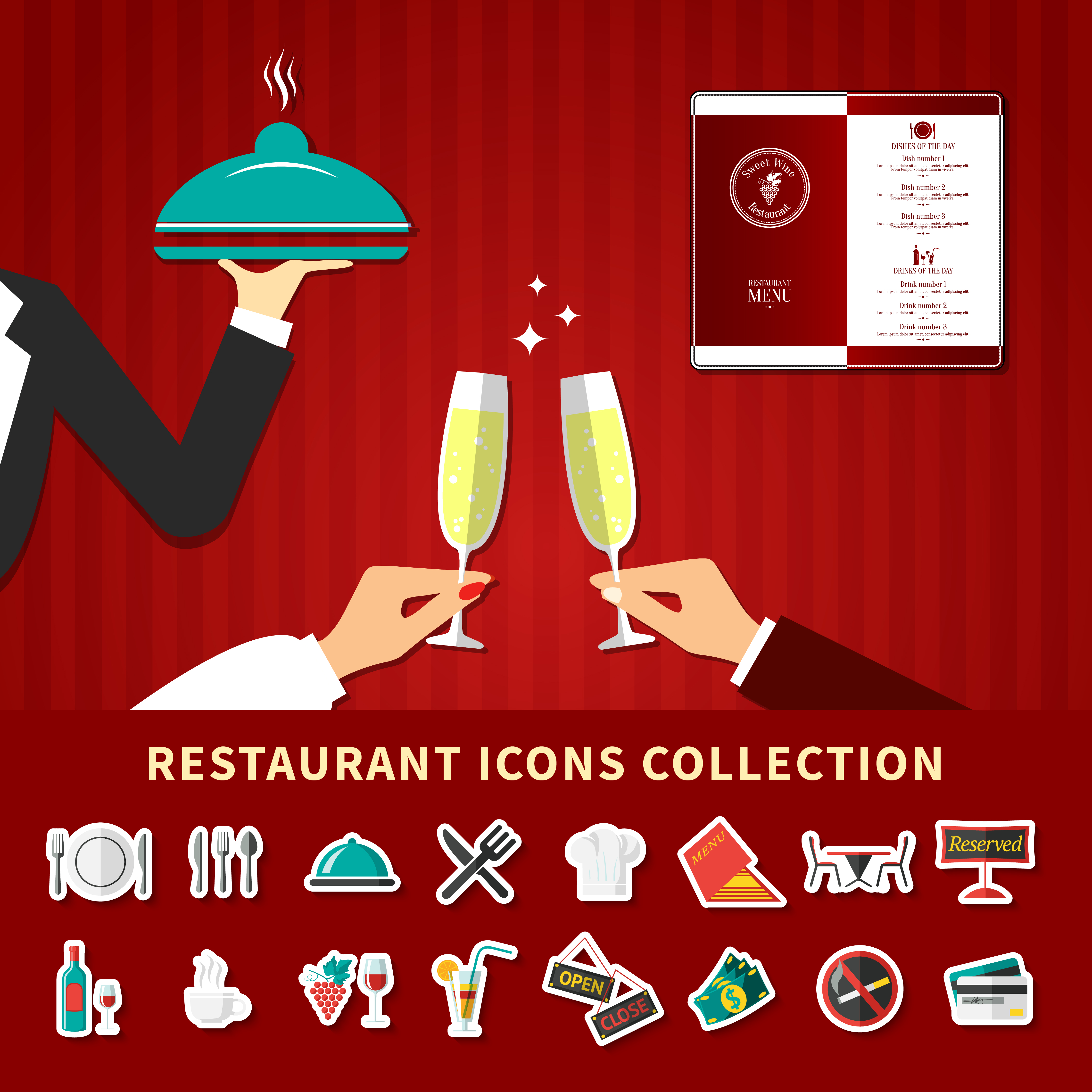 Restaurant Emoji Icon Set - Download Free Vectors, Clipart Graphics