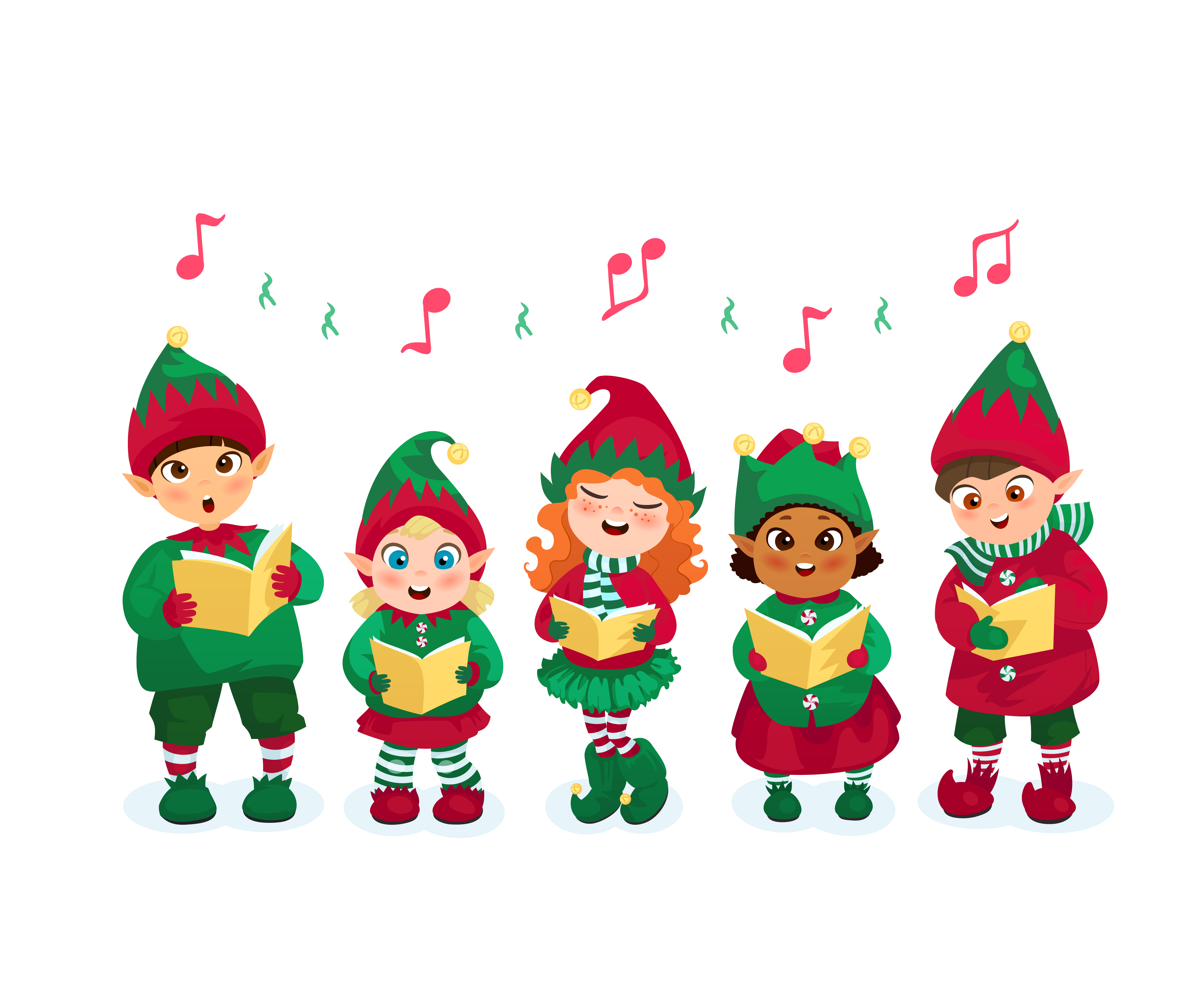 Caroling Kids Set 482856 Vector Art At Vecteezy