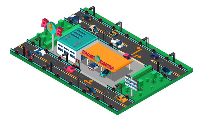Futuristic Isometric Concept vector