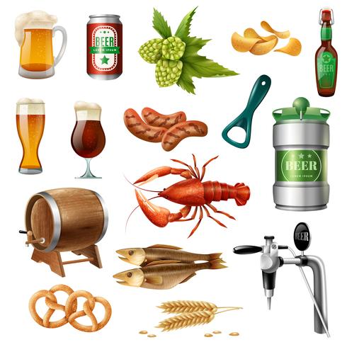 Oktoberfest Beer Icons Collection vector